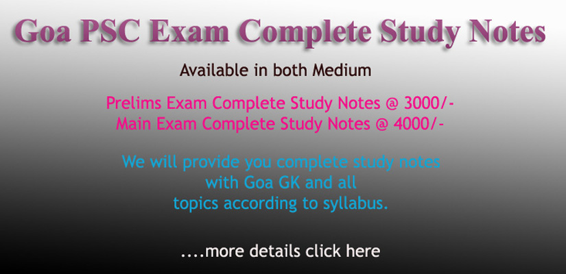 Goa PSC Complete Study Notes